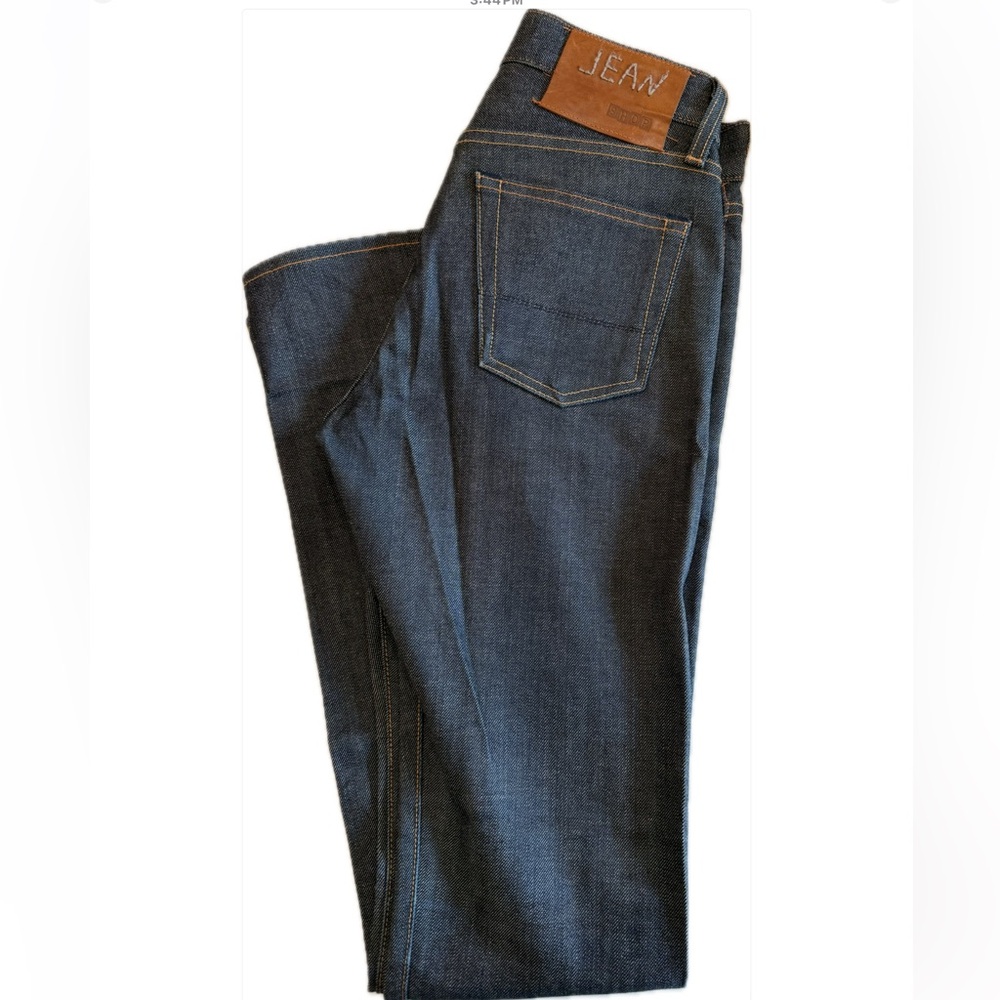 Rare! JEAN Shop Raw Denim Jeans Selvedge Edge -USA-NWOT. Slim Fit Straight 26 M. - Picture 5 of 16